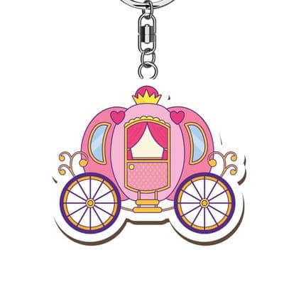 Princess Carriage Wooden Keyring