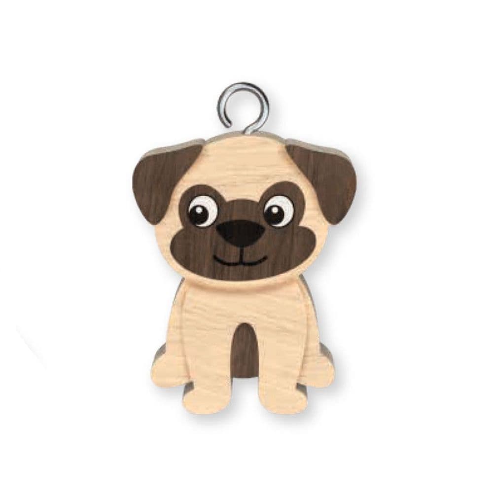 Pug Wooden Keyring