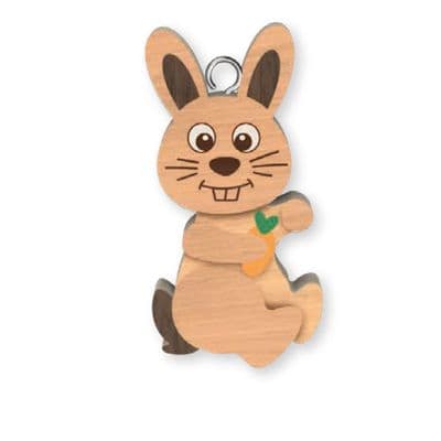 Rabbit Wooden Keyring
