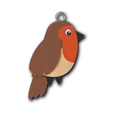 Robin Wooden Keyring