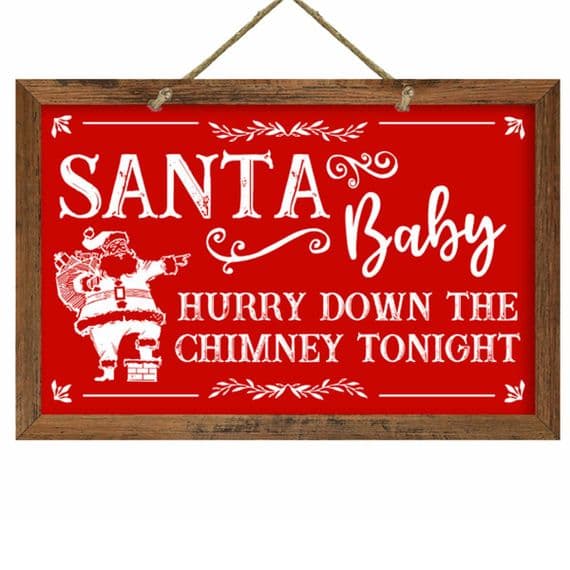 Santa Baby Christmas Framed Sign