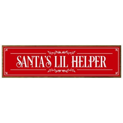 Santa's Lil Helper Christmas Rustic Sign