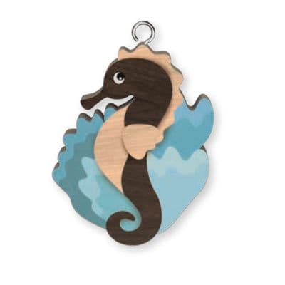 Seahorse Wooden Keyring