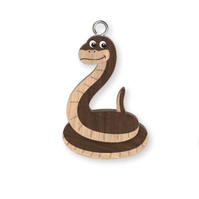 Snake  Wooden Keyring