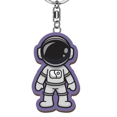 Spaceman Wooden Keyring