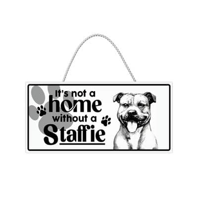Staffie Portrait Hanging Sign