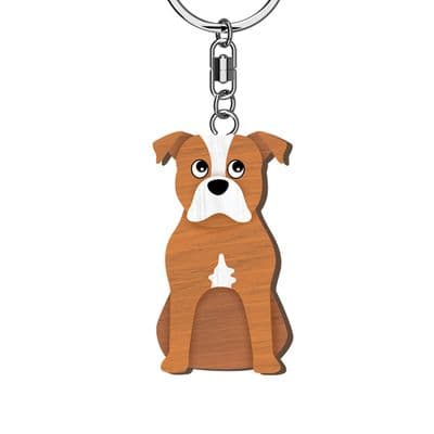 Staffie Wooden Keyrings