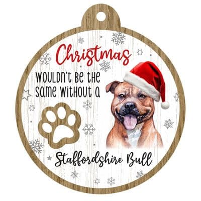 Staffordshire Bull Pet Christmas Decoration