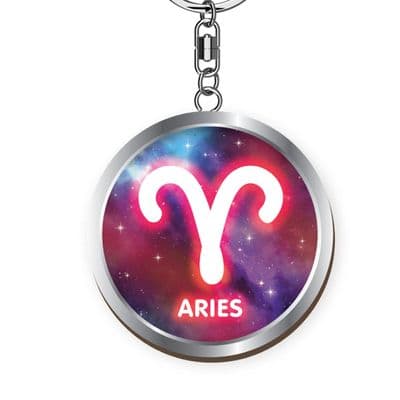 Starsign Aries Wooden Keyring