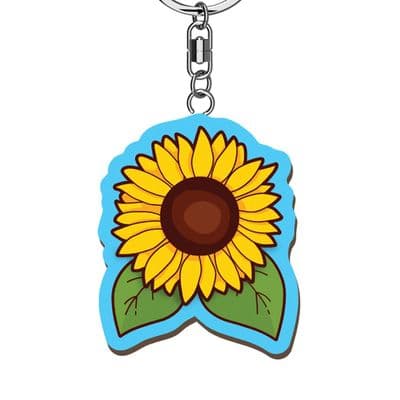 Sunflower Wooden Keyring