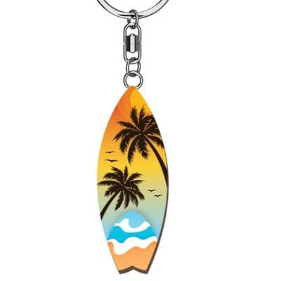 Surfboard Wooden Keyring