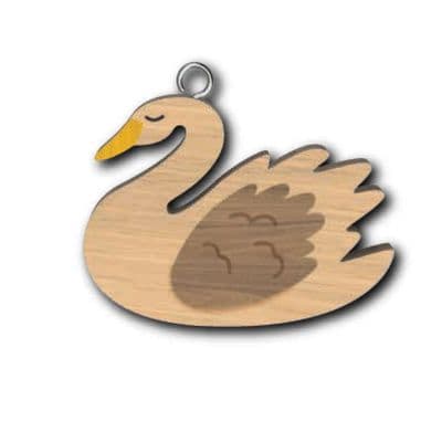 Swan Wooden Keyring