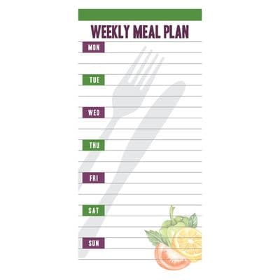 Weekly Meal Plan Magnet Notepad