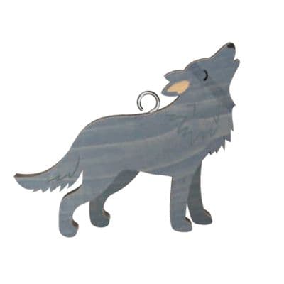 Wolf Wooden Keyring