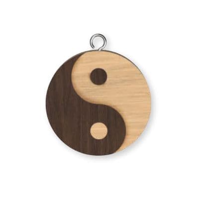 Yin Yang Wooden Keyring