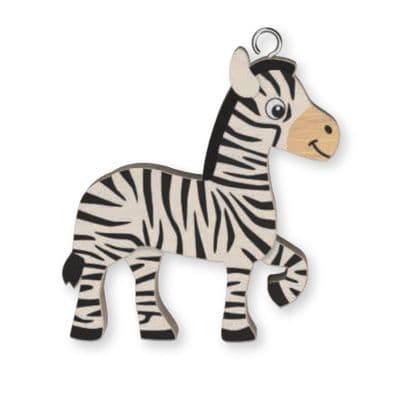 Zebra Wooden Keyring