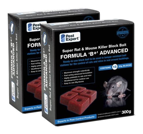 Pest Expert Formula 'B' Mouse Poison Bait Blocks 600g (30 blocks)