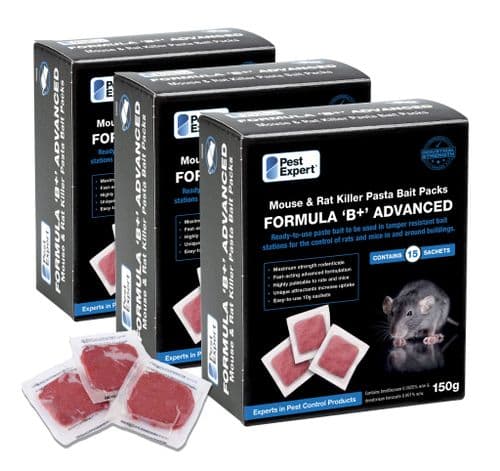 Pest Expert Formula 'B' Mouse Poison Paste Bait 450g (3 x 150g)