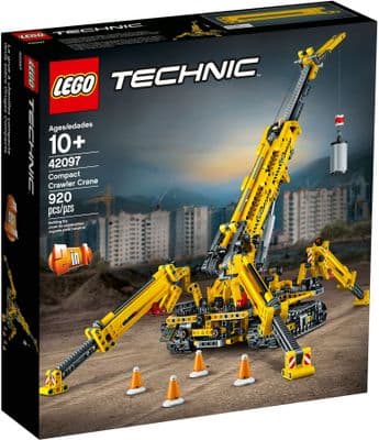 LEGO 42097 Technic Compact Crawler Crane and Tower Crane, 2 in 1 Spiderlike Model, Construction Set