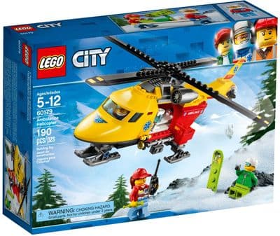 LEGO 60179 City Great Vehicles Ambulance Helicopter Toy, Build and Play Sets for Kids
