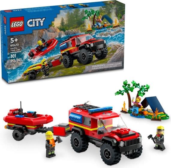 LEGO City 4x4 Fire Truck with Rescue Boat - 60412