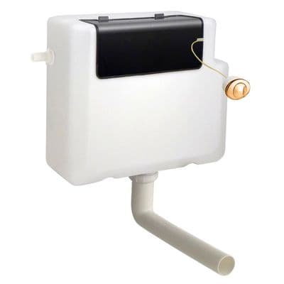 Concealed Dual Flush Toilet Cistern 6L with 24ct Gold Plated Dorato Button