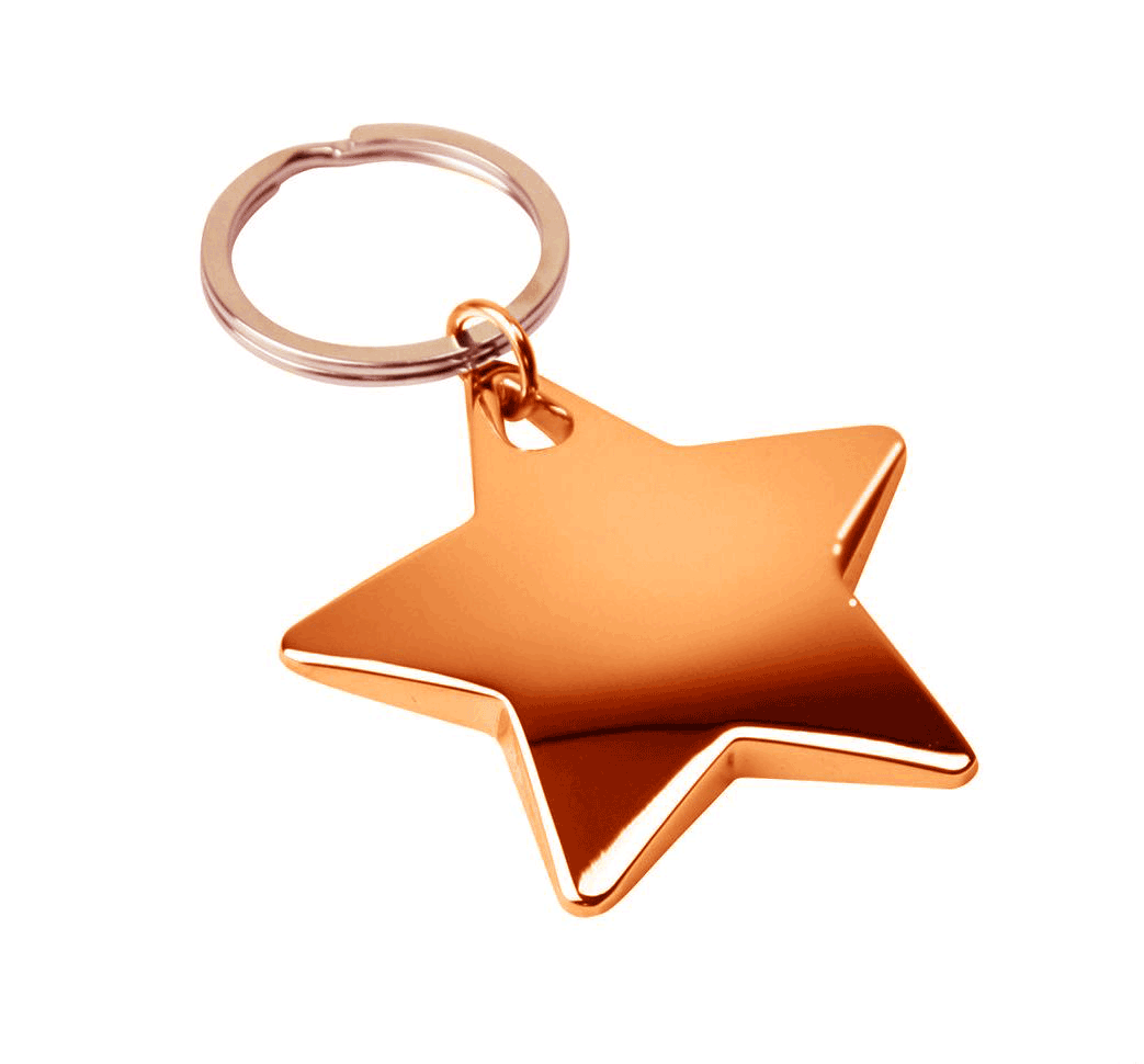 DoratO 18ct Rose Gold Plated Star Keyring Colour Sample