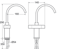 DoratO 24ct Gold Mono Sink Mixer with swivel Spout Mixer