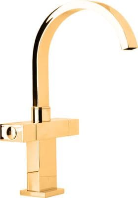 DoratO 24ct Gold Mono Sink Mixer with swivel Spout Mixer