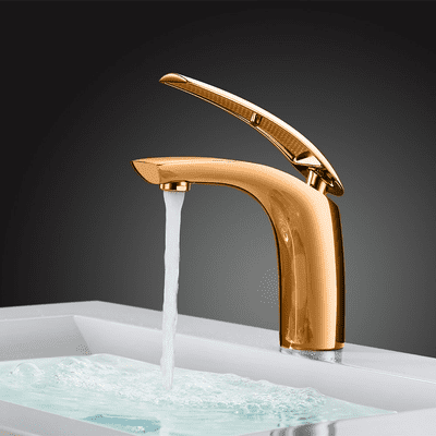 DoratO Bagno1 Mono Basin Mixer Tap in 24ct Gold