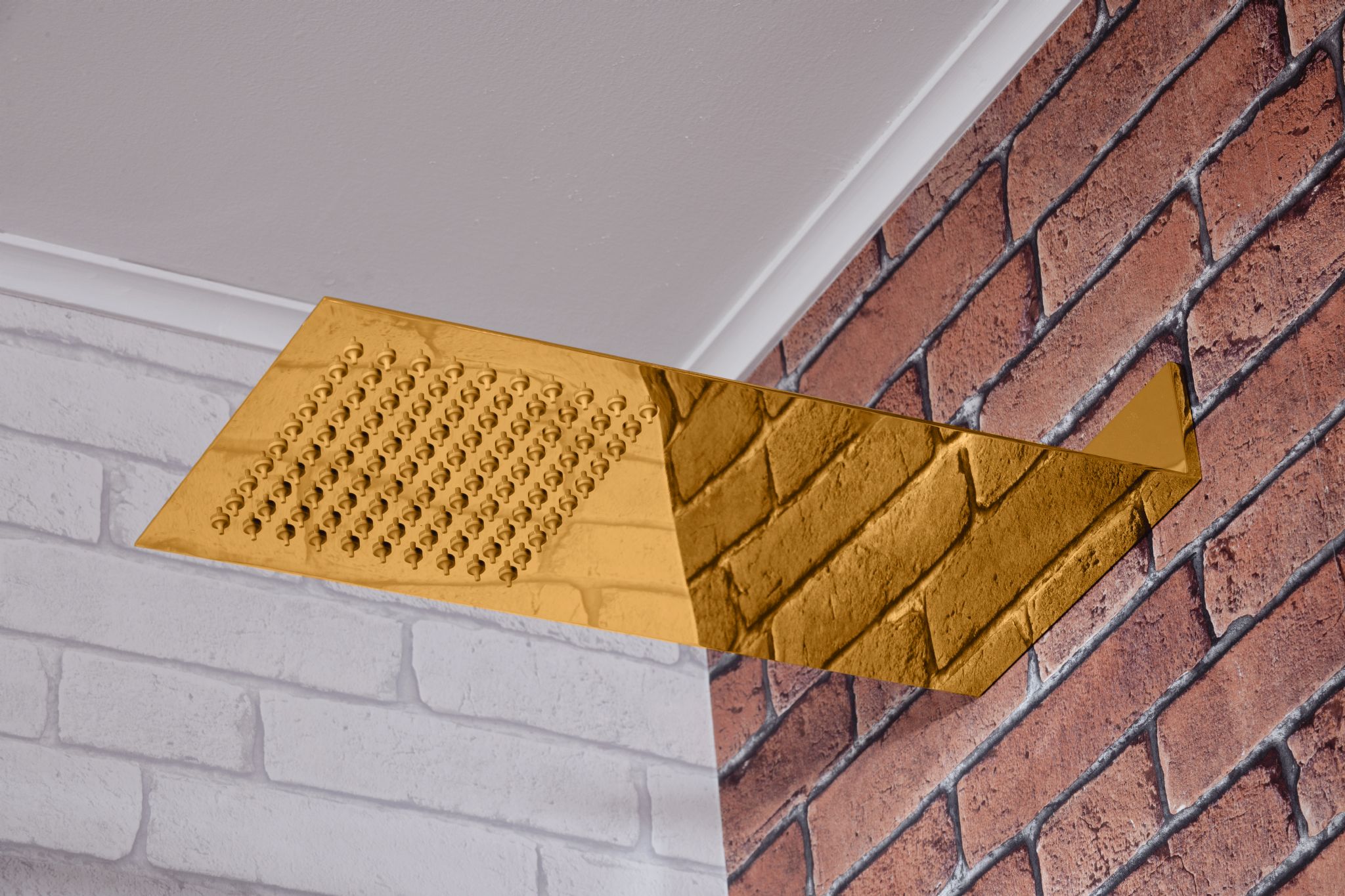 Dorato Concealed Square Shower Head in 24ct Gold