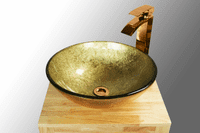 DoratO Gold Counter Top Glass Basin