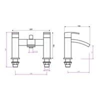 DoratO Minimo Bath Shower Mixer Tap in 24ct Gold