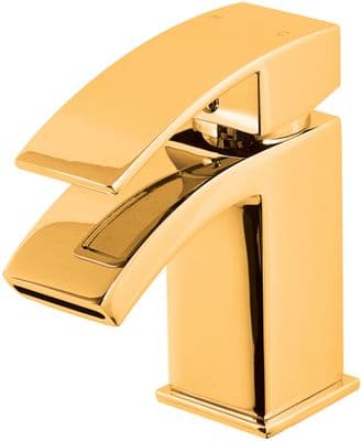 DoratO Minimo Mini Mono Basin Mixer Tap in 24ct Gold