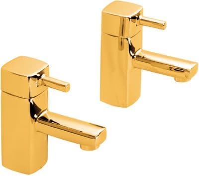 DoratO Moderno Hot and Cold Basin Taps in 24ct Gold