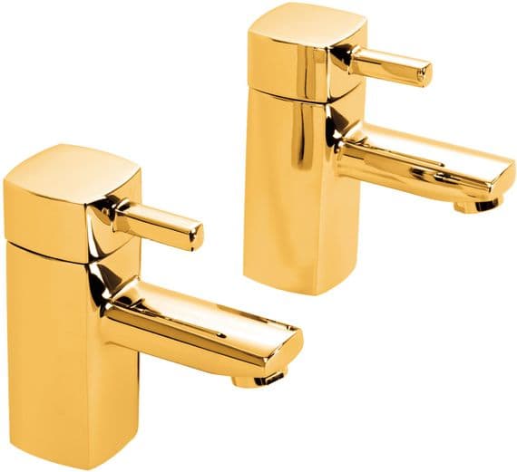 DoratO Moderno Hot and Cold Bath Taps in 24ct Gold