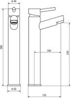 DoratO Nuovo High Rise Mono Basin Mixer Tap in 24ct Gold