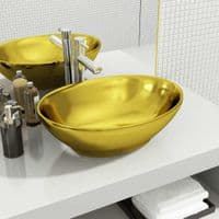 DoratO Oval Wash Basin Ceramic Gold