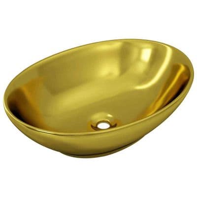 DoratO Oval Wash Basin Ceramic Gold