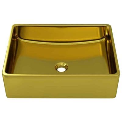 DoratO Rectangular 41x30x12cm  Wash Basin Ceramic Gold