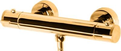 DoratO Round Thermostatic Bar Shower Valve in 24ct Gold