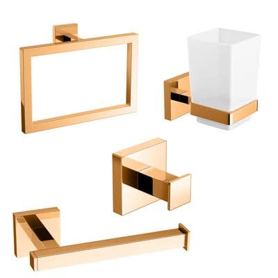 Dorato Square Bathroom Accessory Kit
