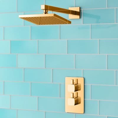 DoratO Square Concealed Thermostatic Twin Shower Valve Set ( Square )