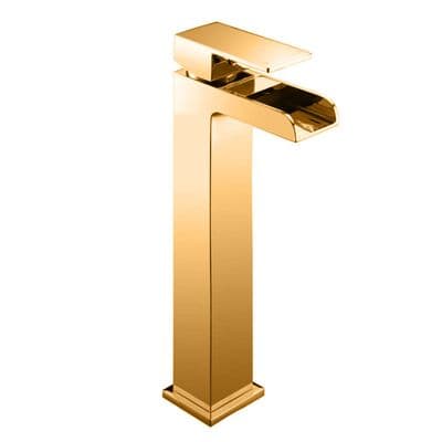 DoratO Unico High Rise Basin Mixer Tap in 24ct Gold