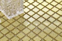 Gold Glitter Glass Mosaic Tiles 30cm x 30cm