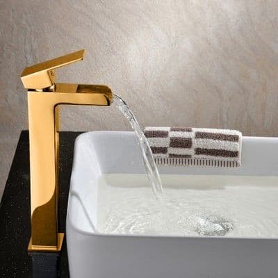 Gold High Rise Mono Basin Mixers