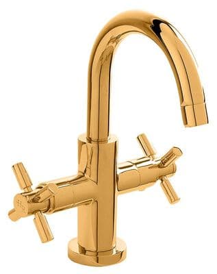 Hudson Reed Tec Crosshead Cloakroom Basin Mixer in DoratO 24ct Gold