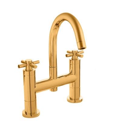 Hudson Reed Tec Crosshead Deck Mounted Bath Filler in DoratO 24ct Gold