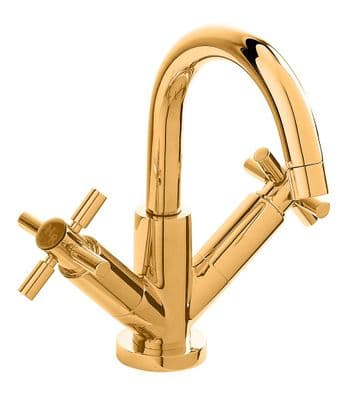 Hudson Reed Tec Crosshead Mono Basin Mixer in DoratO 24ct Gold