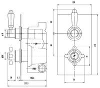 Hudson Reed Traditional Twin Concealed Thermostatic Shower Valve in DoratO 24ct Gold